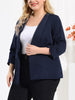 Women Plus Size 3/4 Sleeves Shawl Collar Blazer