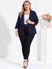 Women Plus Size 3/4 Sleeves Shawl Collar Blazer