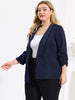 Women Plus Size 3/4 Sleeves Shawl Collar Blazer