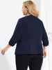 Women Plus Size 3/4 Sleeves Shawl Collar Blazer