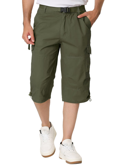 Below Knee Outdoor Multi-pocket Capri Cargo Shorts