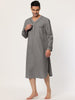 Cotton V Neck Long Sleeve Plain Henley Nightgown