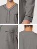 Cotton V Neck Long Sleeve Plain Henley Nightgown
