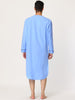 Cotton V Neck Long Sleeve Plain Henley Nightgown