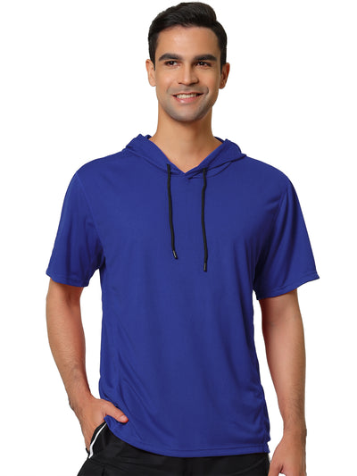 Short Sleeve Solid Color Lightweight Workout Hoodies
