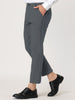 Flat Front Solid Color Crop Ankle-Length Dress Pants