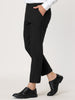 Flat Front Solid Color Crop Ankle-Length Dress Pants