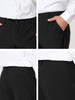 Flat Front Solid Color Crop Ankle-Length Dress Pants