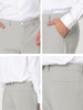 Flat Front Solid Color Crop Ankle-Length Dress Pants