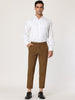 Flat Front Solid Color Crop Ankle-Length Dress Pants