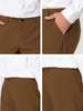 Flat Front Solid Color Crop Ankle-Length Dress Pants