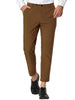 Flat Front Solid Color Crop Ankle-Length Dress Pants