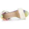 Perphy Tie Dye Platform Fur Chunky Heels Sandals