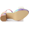 Perphy Tie Dye Platform Fur Chunky Heels Sandals