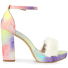 Perphy Tie Dye Platform Fur Chunky Heels Sandals