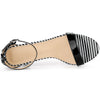 Perphy Stiletto Heel Stripe Polka Dots Ankle Strap Sandals