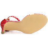 Perphy Stiletto Heel Stripe Polka Dots Ankle Strap Sandals