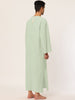 Cotton Sleep Shirt V-Neck Plain Side Split Long Gown