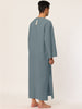 Cotton Sleep Shirt V-Neck Plain Side Split Long Gown