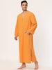 Cotton Sleep Shirt V-Neck Plain Side Split Long Gown