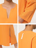 Cotton Sleep Shirt V-Neck Plain Side Split Long Gown