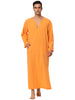 Cotton Sleep Shirt V-Neck Plain Side Split Long Gown