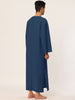 Cotton Sleep Shirt V-Neck Plain Side Split Long Gown