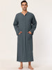 Cotton Solid Color Sleep Shirt Side Split Long Gown