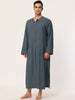 Cotton Solid Color Sleep Shirt Side Split Long Gown