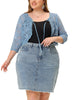 Knit H Line Collarless 3/4 Sleeve Bolero