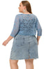 Knit H Line Collarless 3/4 Sleeve Bolero
