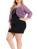 Knit H Line Collarless 3/4 Sleeve Bolero