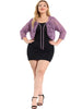 Knit H Line Collarless 3/4 Sleeve Bolero