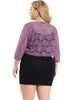 Knit H Line Collarless 3/4 Sleeve Bolero