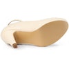 Perphy Elegant PU Round Toe Ankle Strap High Heel Pumps