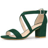 Perphy Cross Strap Open Toe Chunky Heels Sandals