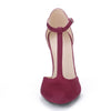 Perphy Round Toe Mary Jane Stiletto Heel T-Strap Pumps