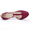 Perphy Round Toe Mary Jane Stiletto Heel T-Strap Pumps