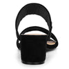 Perphy Open Toe Dual Straps Block Heels Slide Sandals