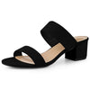 Perphy Open Toe Dual Straps Block Heels Slide Sandals