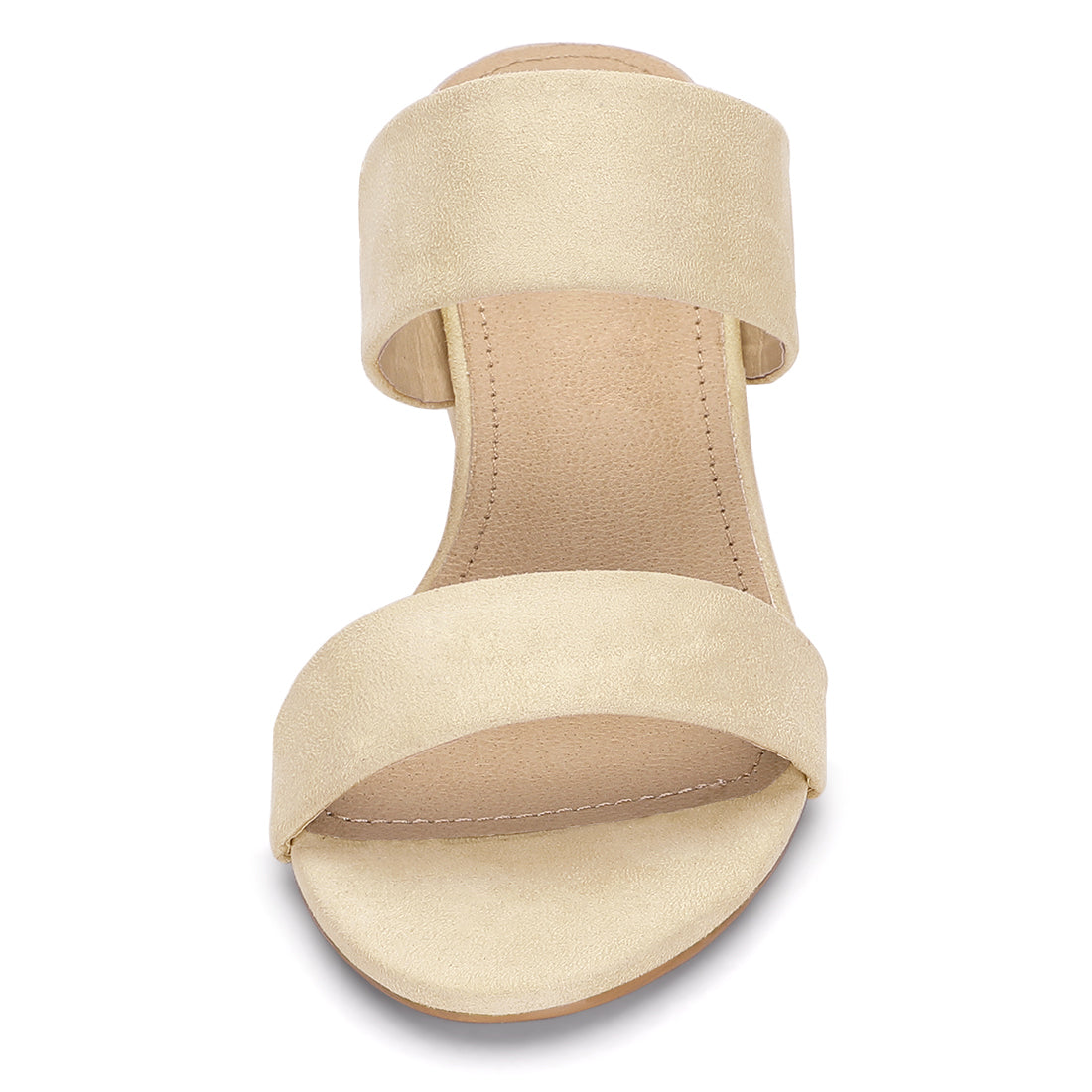 Bublédon Open Toe Dual Straps Block Heels Slide Sandals