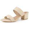 Perphy Open Toe Dual Straps Block Heels Slide Sandals