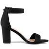 Perphy Ankle Strap Open Toe Chunky High Heels Sandals