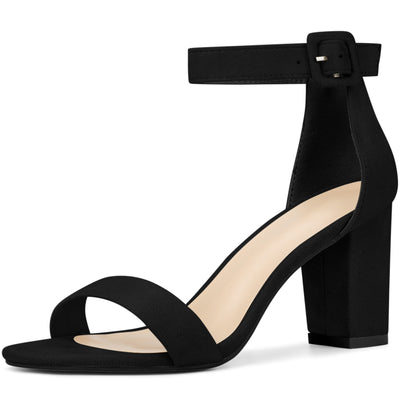 Perphy Ankle Strap Open Toe Chunky High Heels Sandals