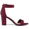 Perphy Ankle Strap Open Toe Chunky High Heels Sandals