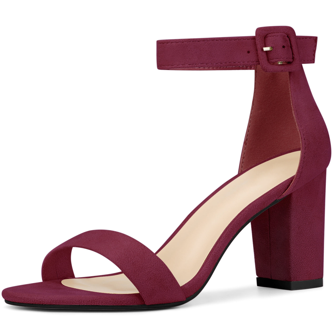 Bublédon Perphy Ankle Strap Open Toe Chunky High Heels Sandals