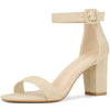 Perphy Ankle Strap Open Toe Chunky High Heels Sandals