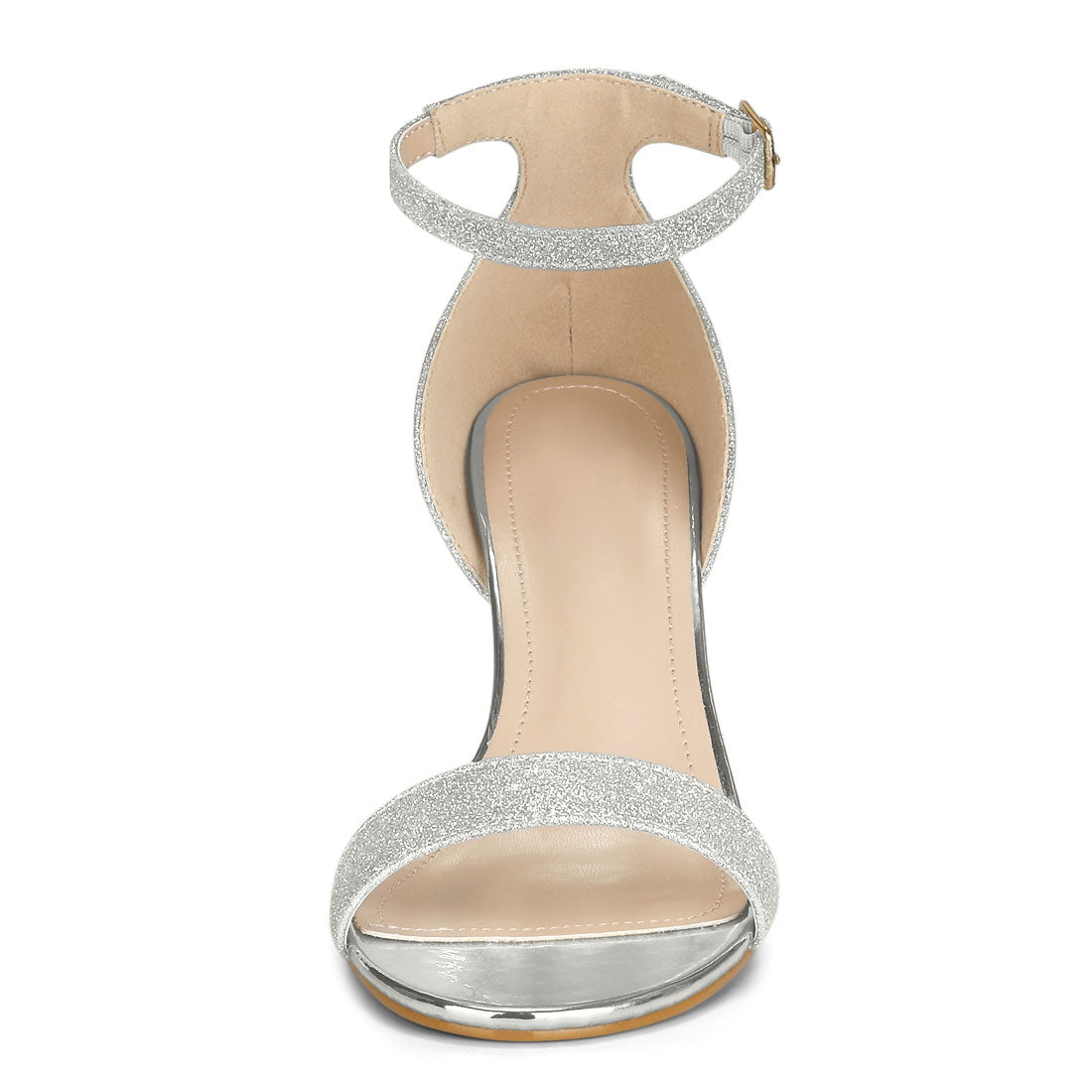 Bublédon Perphy Ankle Strap Stiletto Heeled Glitter Sandals