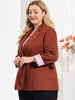 Spandex X Line Notched Lapel Long Sleeve Blazer
