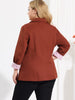 Spandex X Line Notched Lapel Long Sleeve Blazer